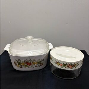 Vintage Floral Glass and Ceramic Kitchen Set